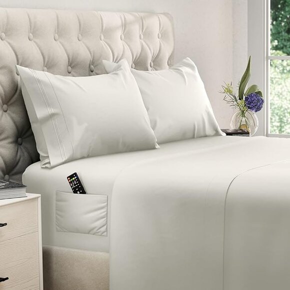 4 PC  Queen Sheet Set - Cooling Bed Sheets - 4pcs Set - Queen Sheets - Sheets fo - Picture 7 of 8